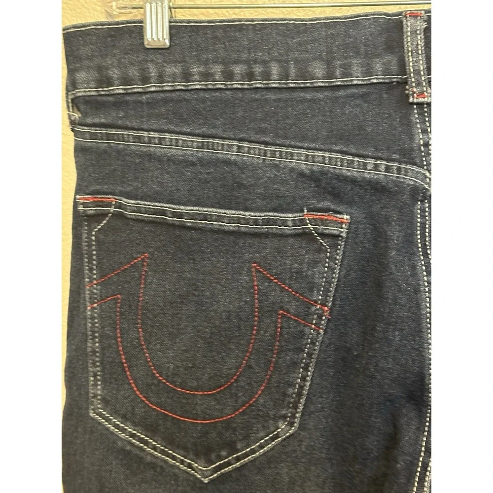 TRUE RELIGION Rocco Relaxed Skinny Jeans Blue Men's sz.34 Red Stitching
